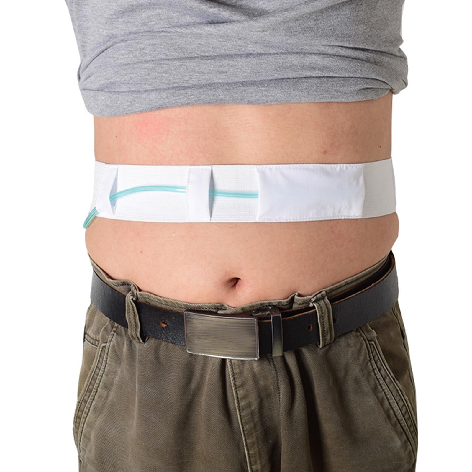 Abdominal Dialysis Belt Adjustable Soft for Peritoneal Women Men White S
