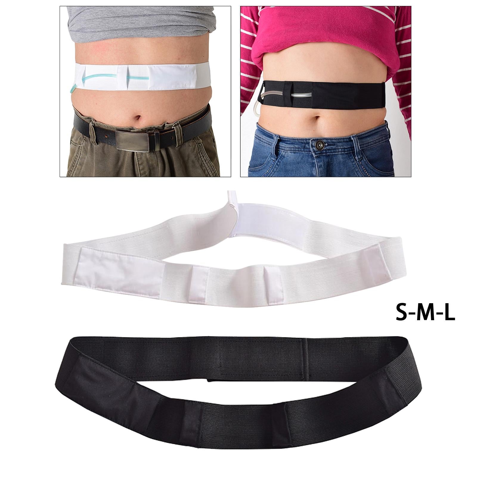 Abdominal Dialysis Belt Adjustable Soft for Peritoneal Women Men White S