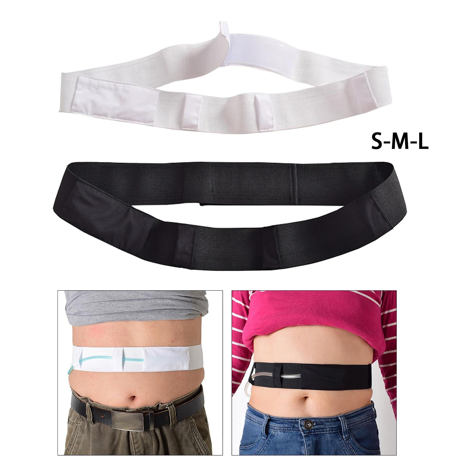 Abdominal Dialysis Belt Adjustable Soft for Peritoneal Women Men White S