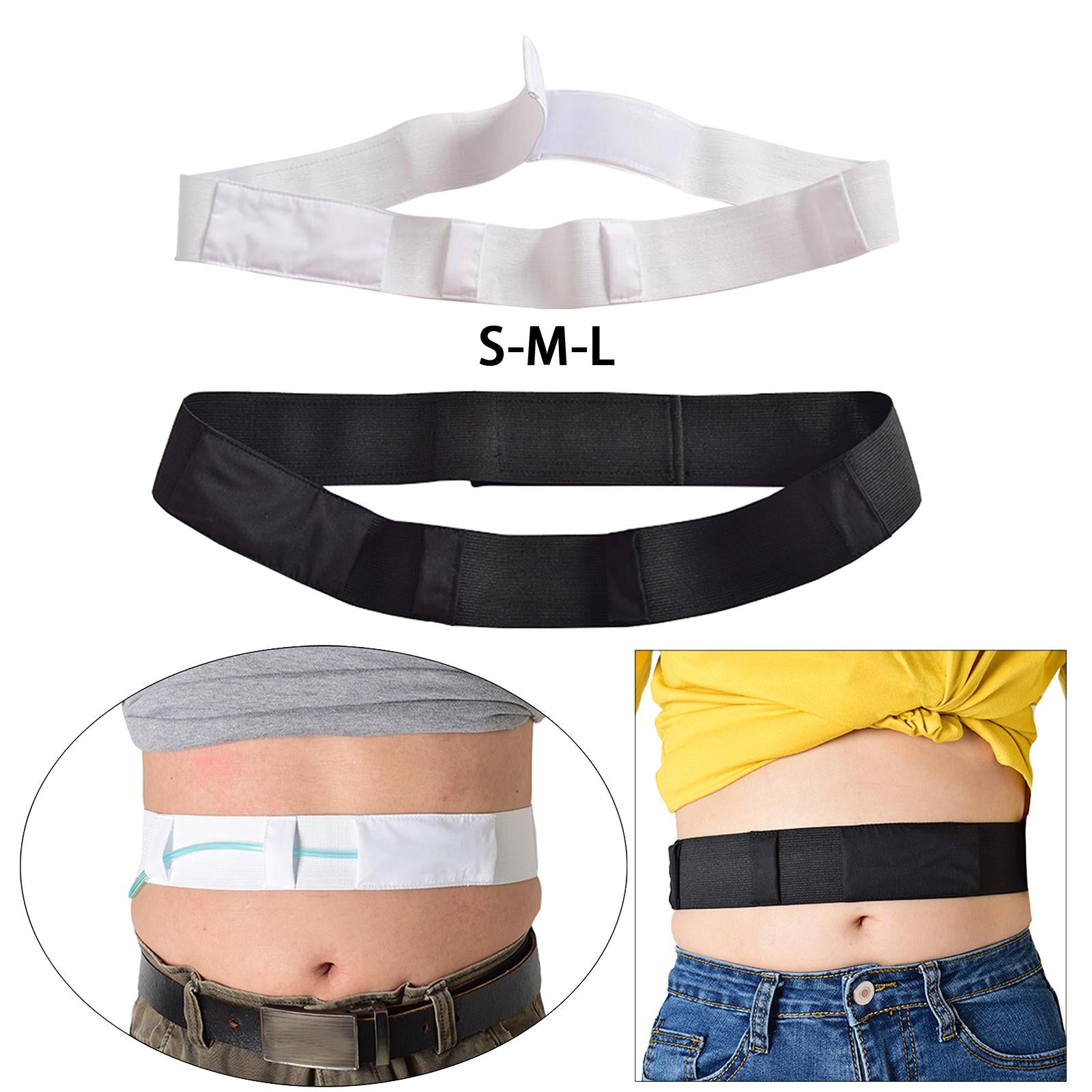 Abdominal Dialysis Belt Adjustable Soft for Peritoneal Women Men White S