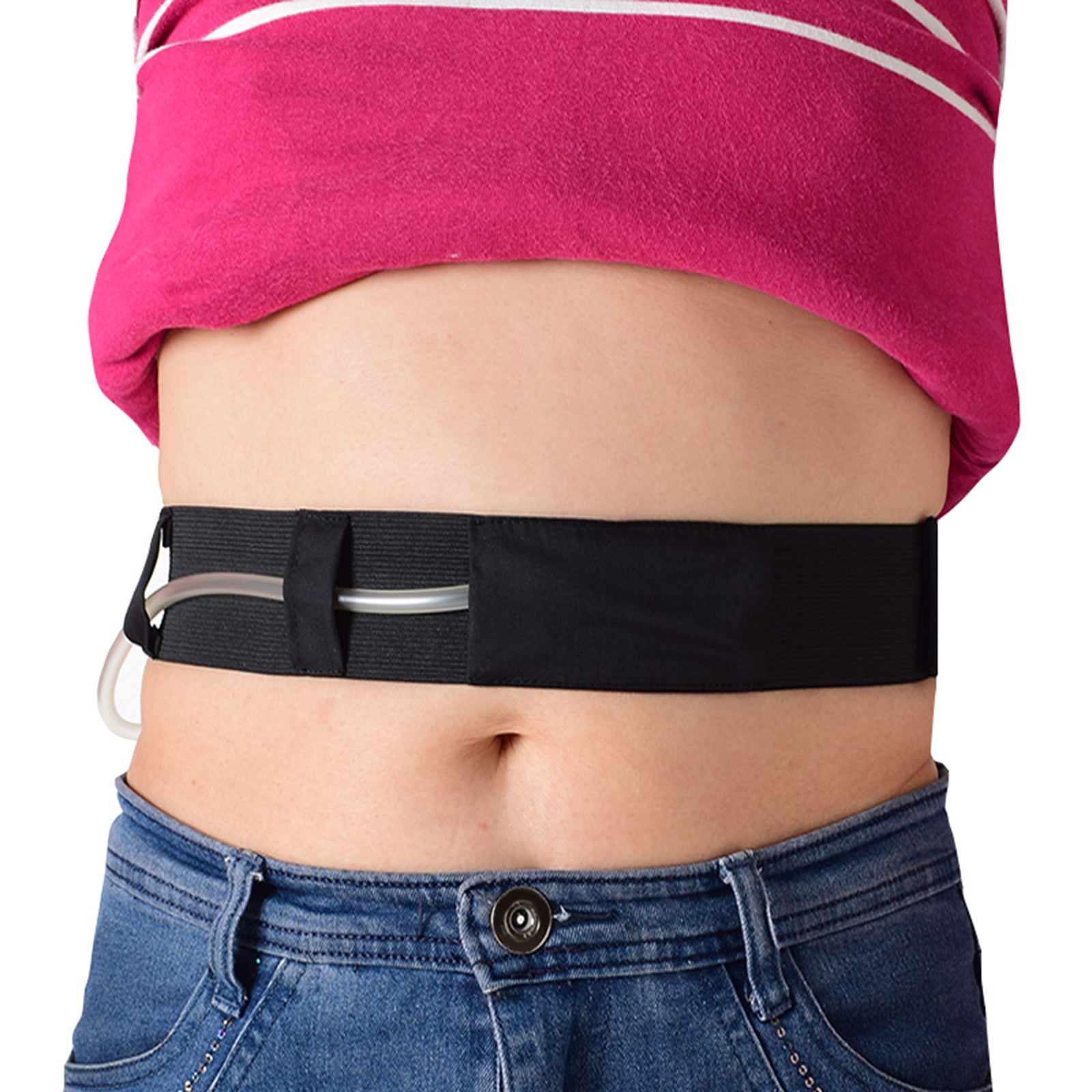 Abdominal Dialysis Belt Adjustable Soft for Peritoneal Women Men Black S