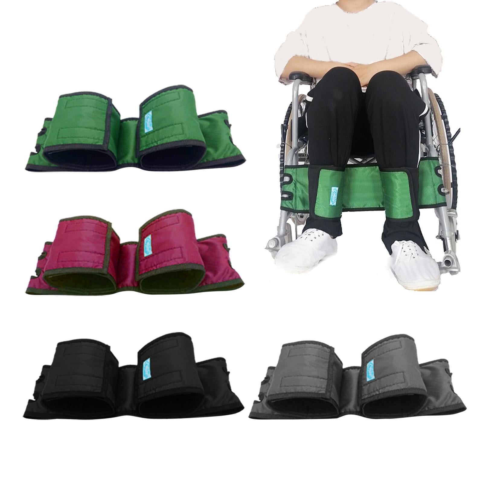 Wheelchair Footrest Leg Support Straps Adjustable for Elderly Adult Red