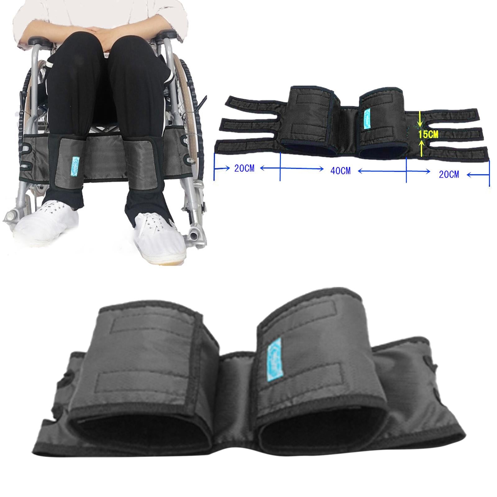 Wheelchair Footrest Leg Support Straps Adjustable for Elderly Adult Gray