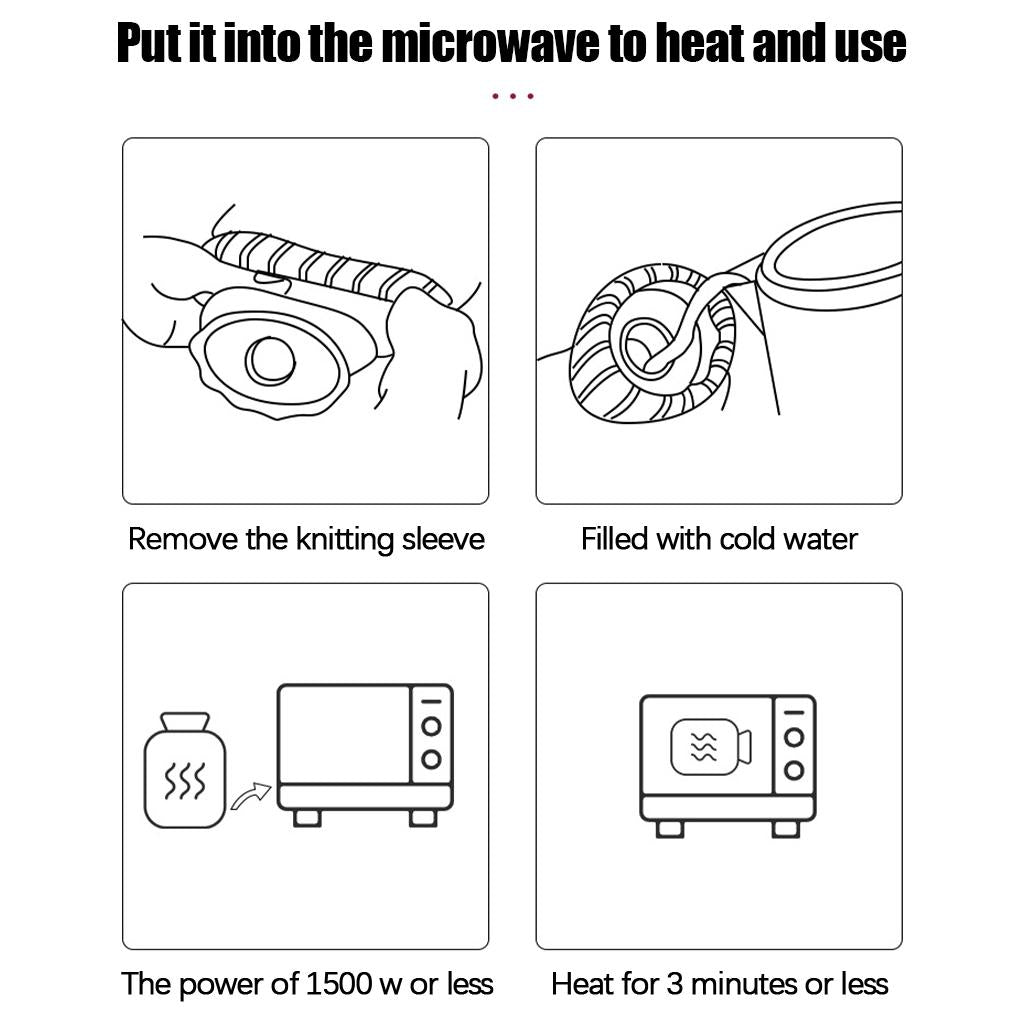 Silicone Hot Water Bottle with Hand Pocket Cover Hand Warmer for Women Grey