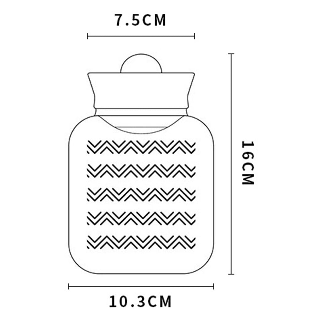 Silicone Hot Water Bottle with Hand Pocket Cover Hand Warmer for Women Grey