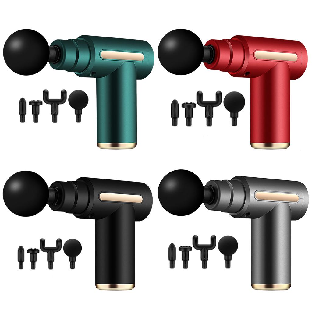 Muscle Massage Gun Percussion Massager Portable 6 Speed for Type-C Charge Black