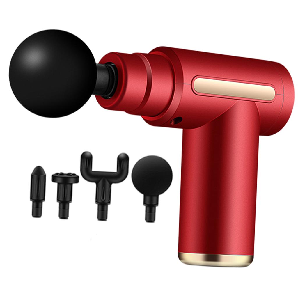 Muscle Massage Gun Percussion Massager Portable 6 Speed for Type-C Charge Red