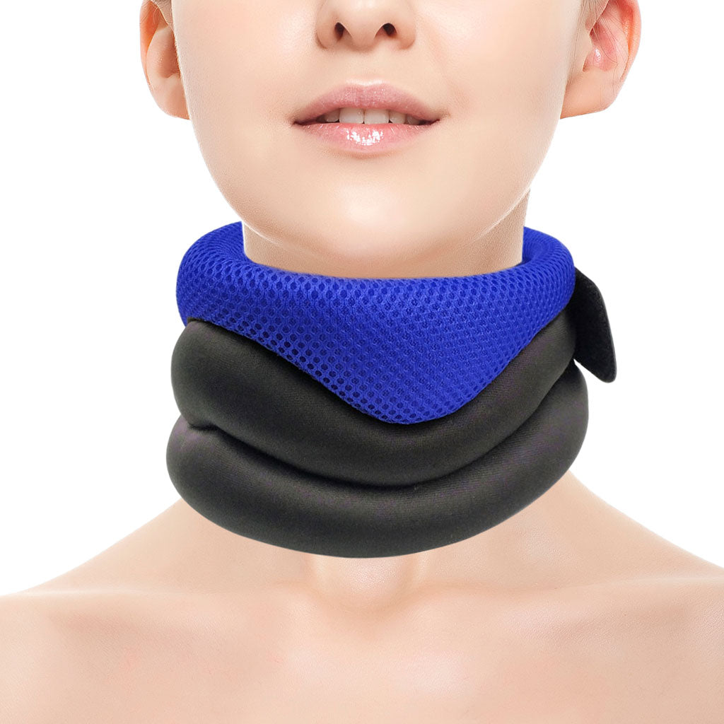 Neck Traction Posture Correction Breathable Pillow Head Cervical blue