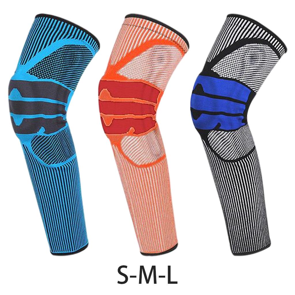 Knee Braces Support Protector Leg Sleeves for Men Women Black S