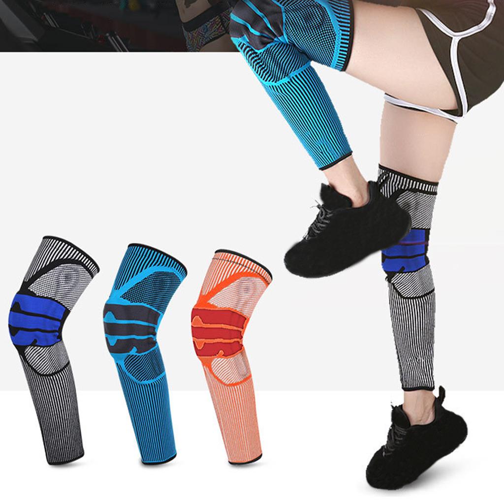 Knee Braces Support Protector Leg Sleeves for Men Women Black L