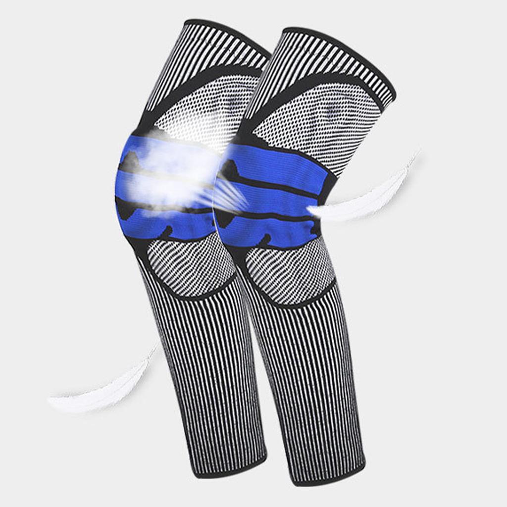 Knee Braces Support Protector Leg Sleeves for Men Women Blue L