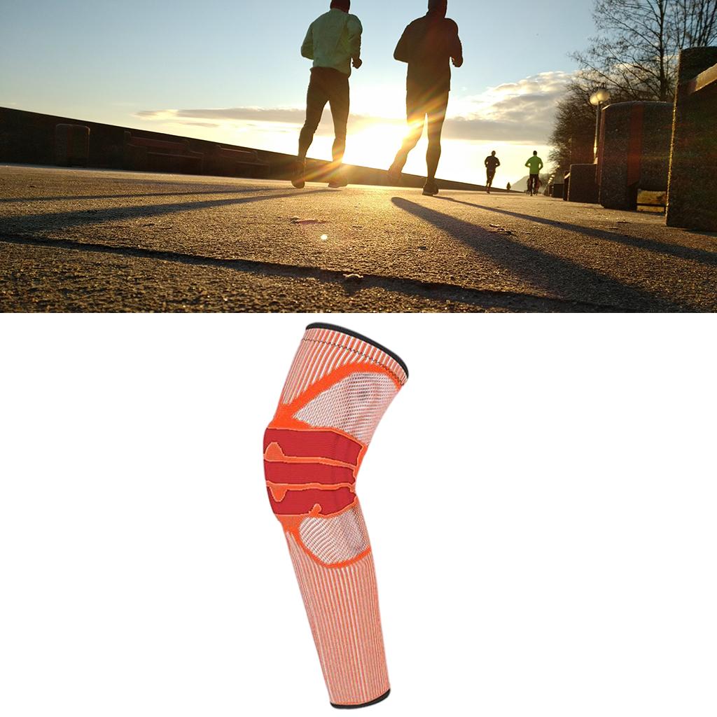 Knee Braces Support Protector Leg Sleeves for Men Women Orange S