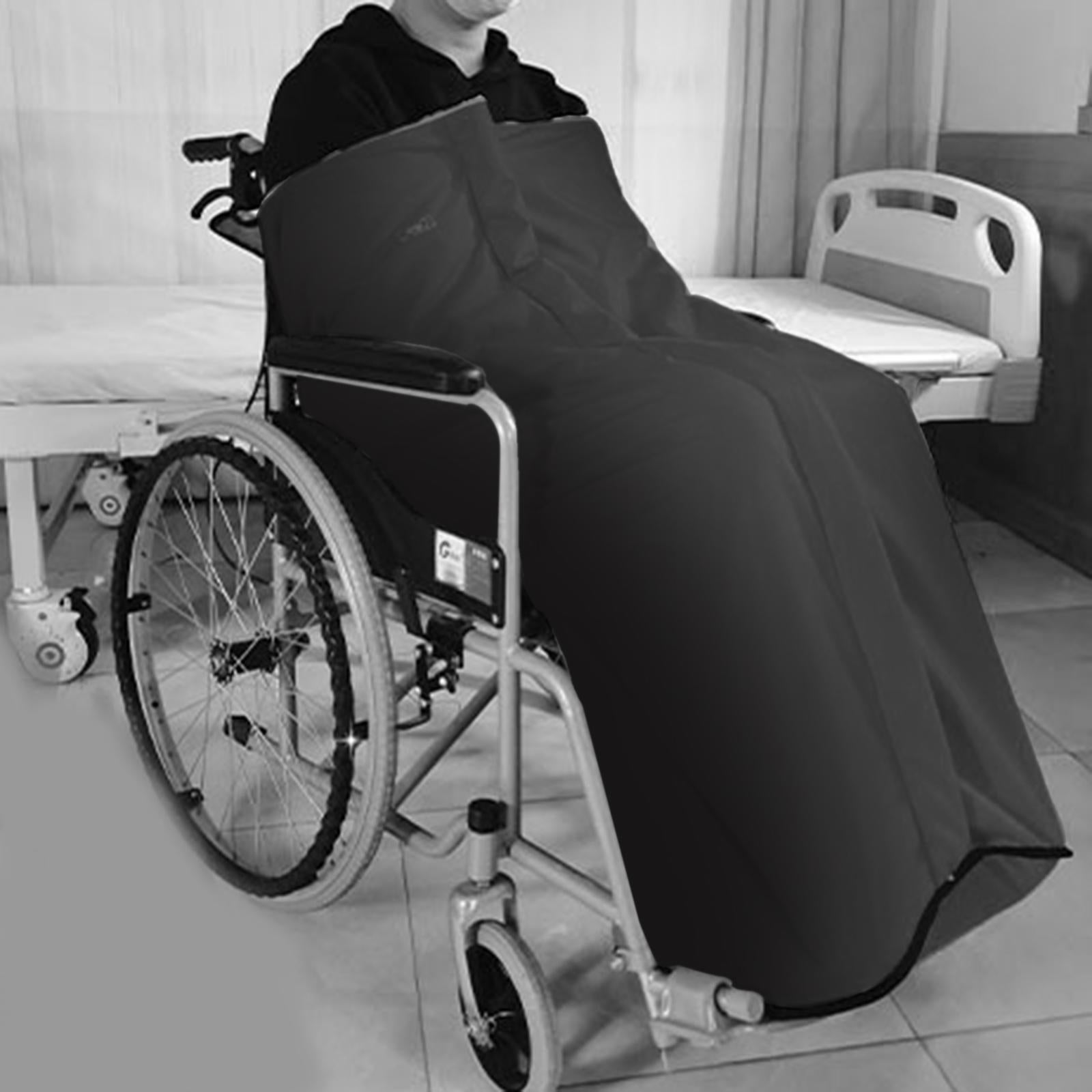 Winter Thick Plush Fleece Lined Wheelchair Blanket for Elderly Black