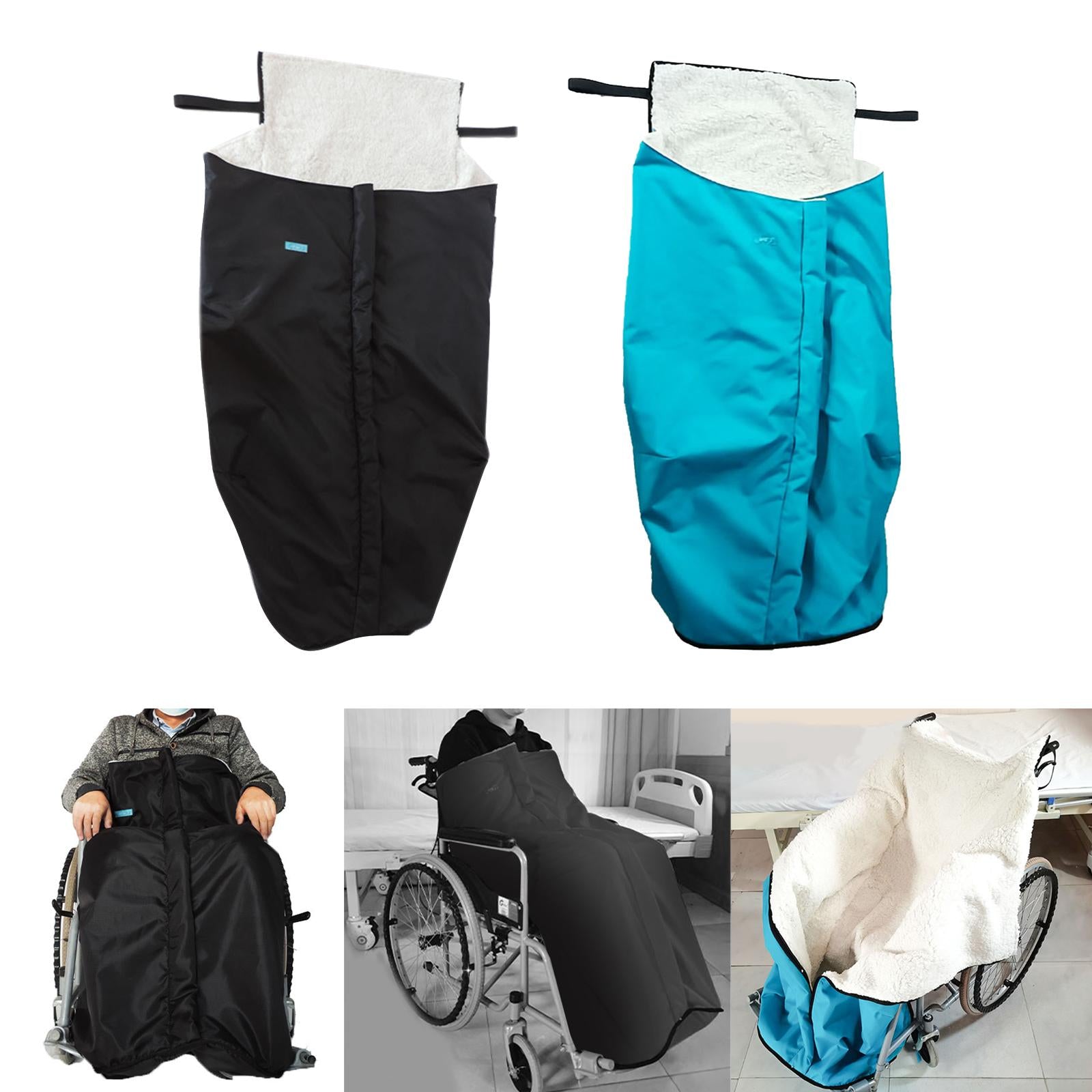 Winter Thick Plush Fleece Lined Wheelchair Blanket for Elderly Black