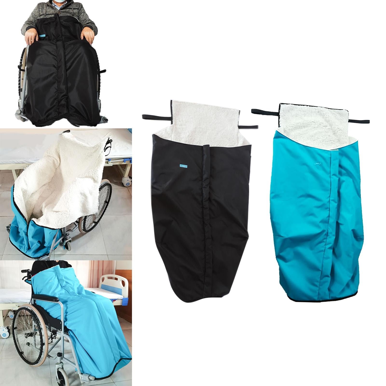 Winter Thick Plush Fleece Lined Wheelchair Blanket for Elderly Black