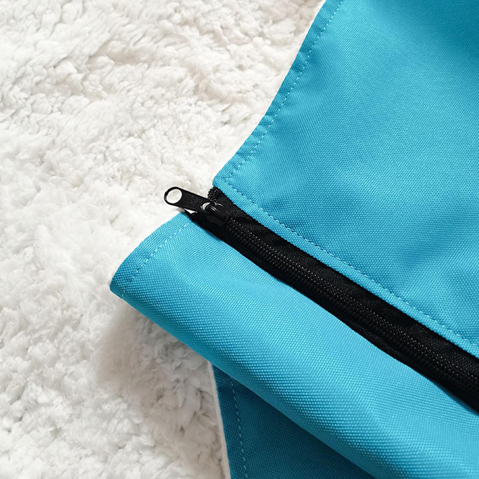 Winter Thick Plush Fleece Lined Wheelchair Blanket for Elderly Blue