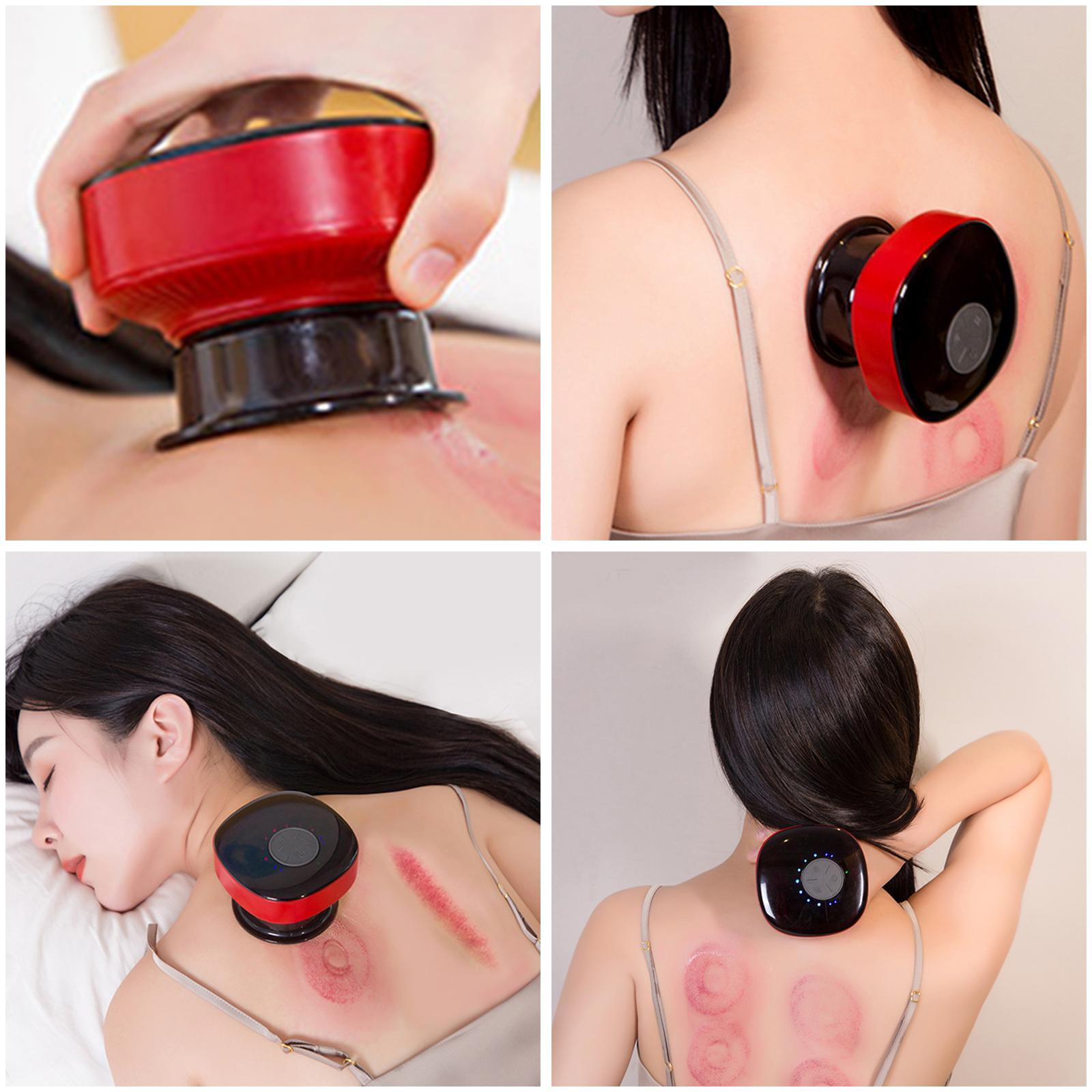 Electric Cupping Massage Heating Scraping Massager Blue Square 4 Gears