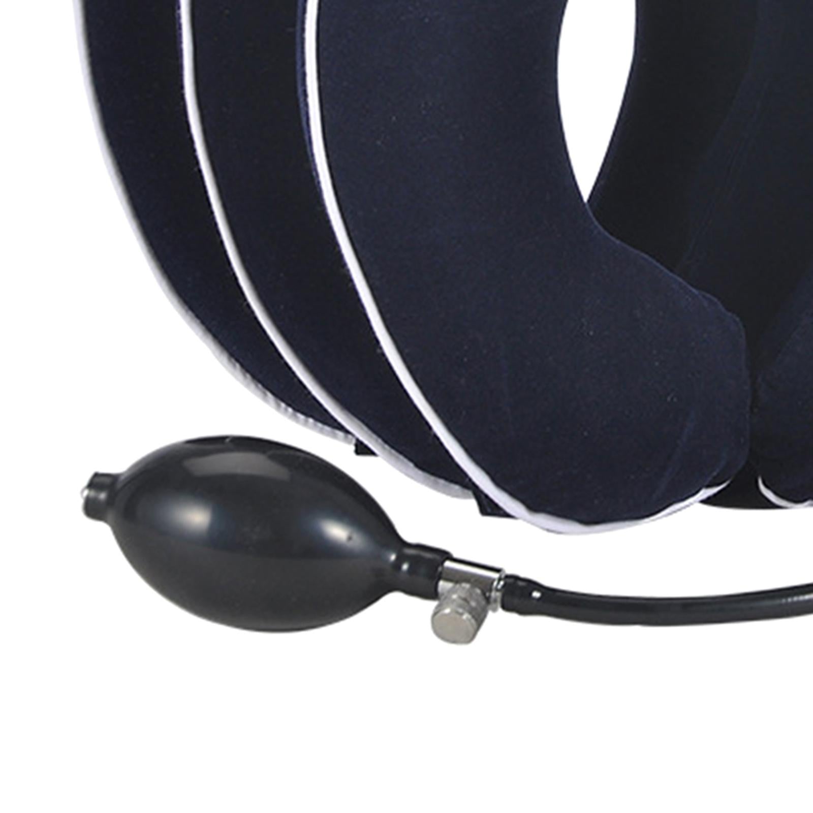 Cervical Vertebra Traction Device Inflatable Metal Ball for Office blue