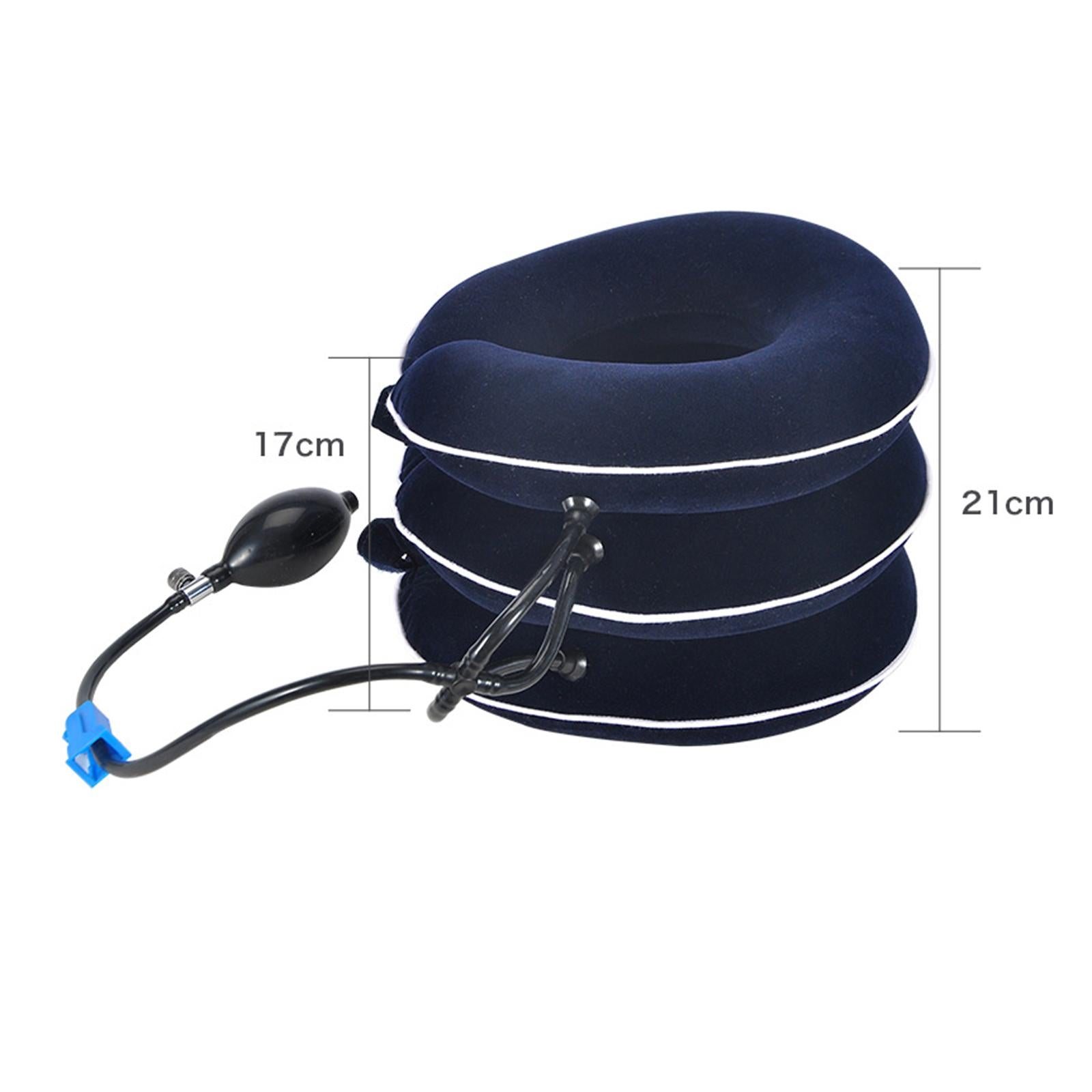 Cervical Vertebra Traction Device Inflatable Metal Ball for Office blue