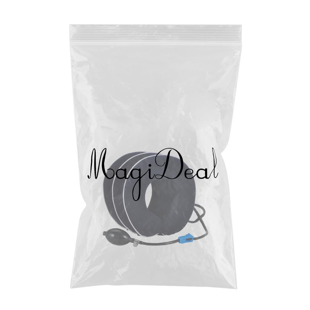 Cervical Vertebra Traction Device Inflatable Metal Ball for Office blue