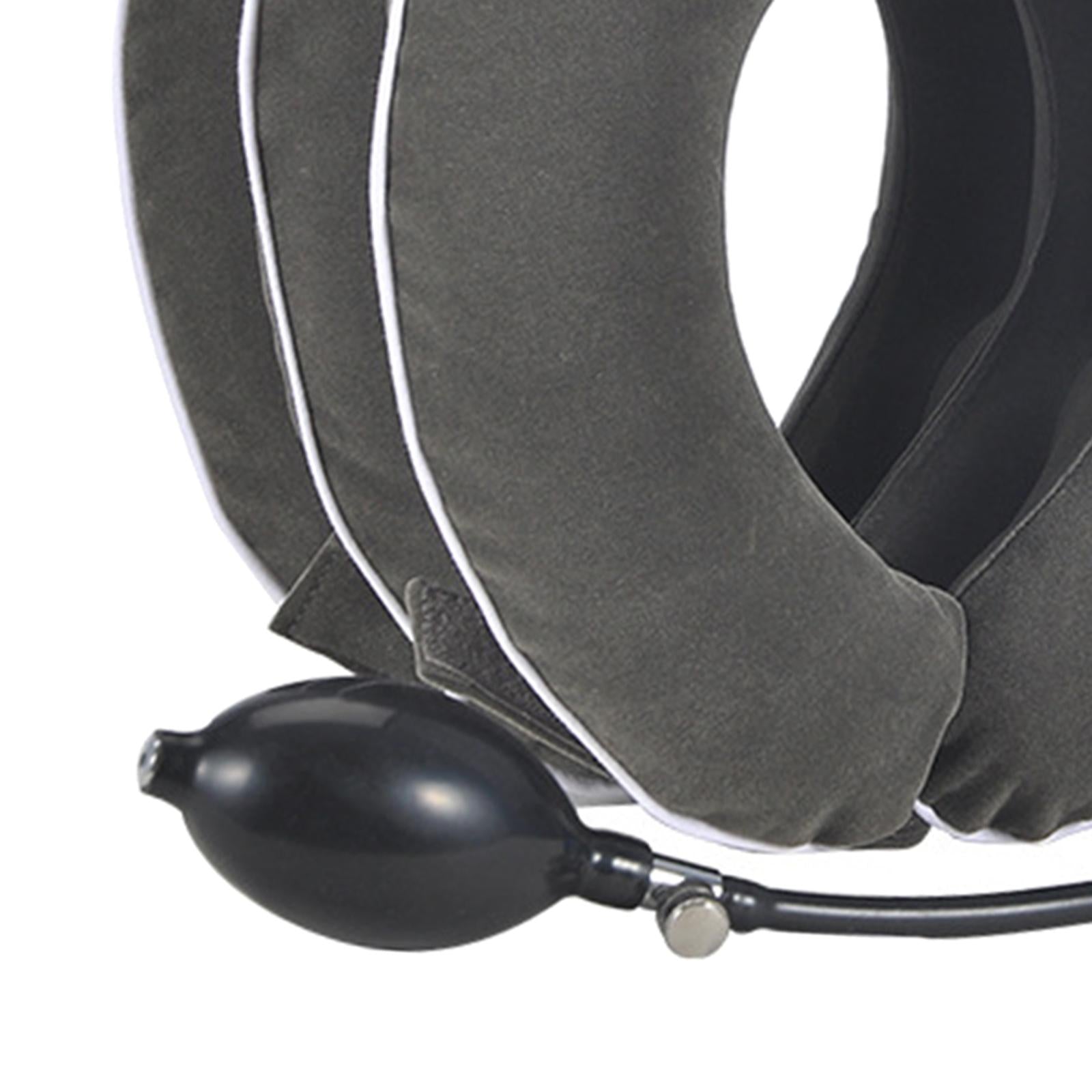 Cervical Vertebra Traction Device Inflatable Metal Ball for Office gray