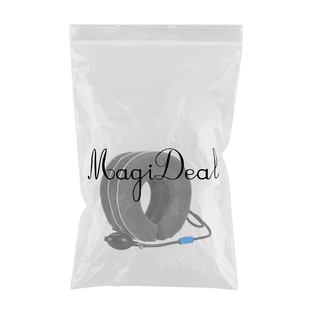 Cervical Vertebra Traction Device Inflatable Metal Ball for Office gray