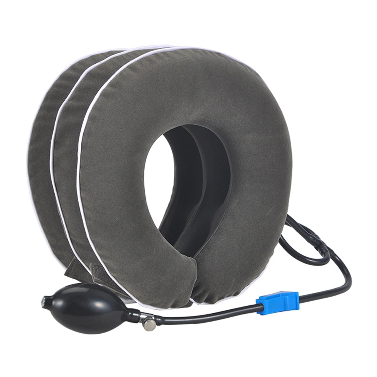 Cervical Vertebra Traction Device Inflatable Metal Ball for Office gray
