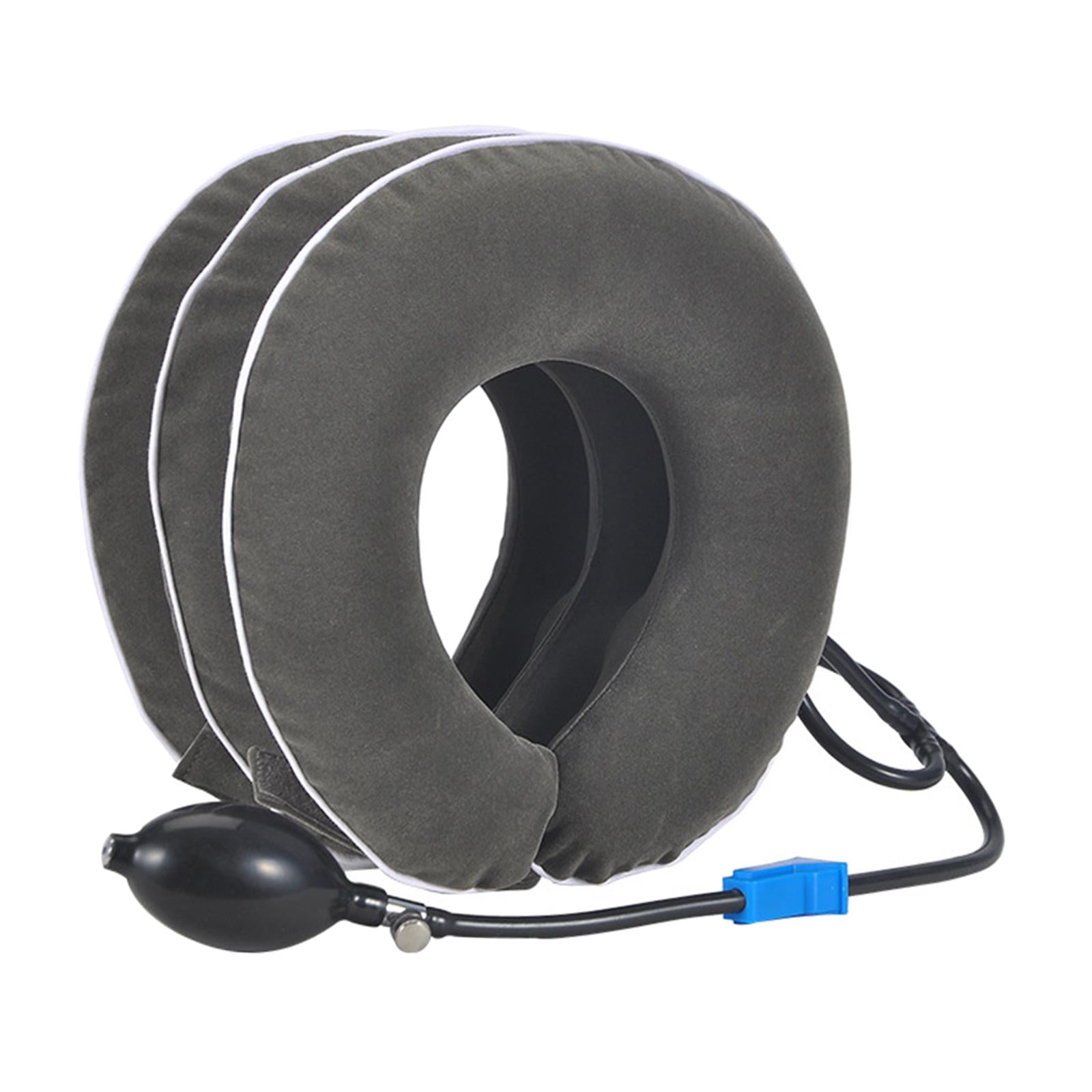 Cervical Vertebra Traction Device Inflatable Metal Ball for Office gray