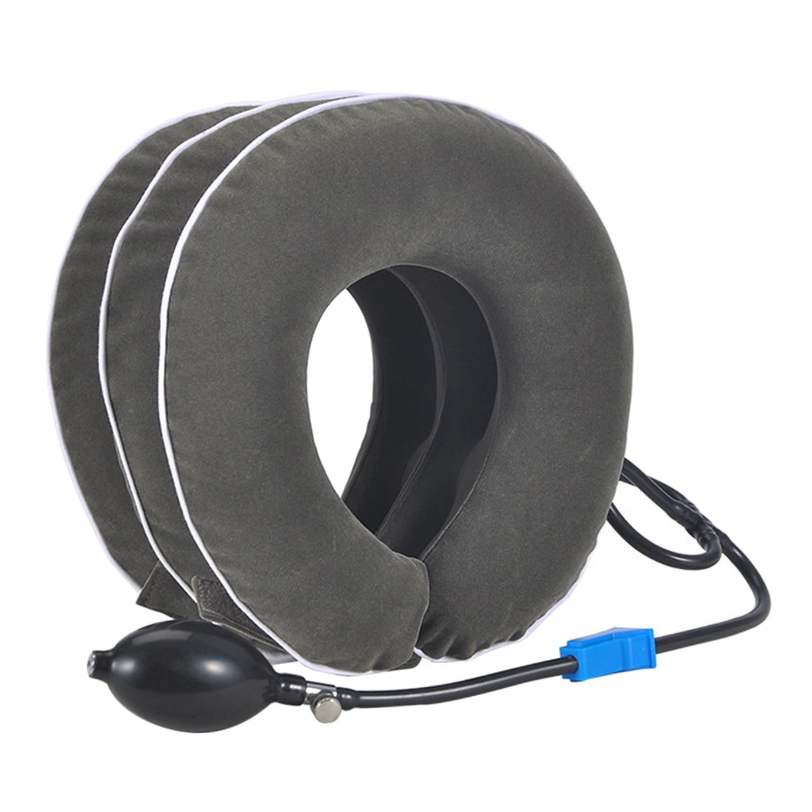 Cervical Vertebra Traction Device Inflatable Metal Ball for Office gray