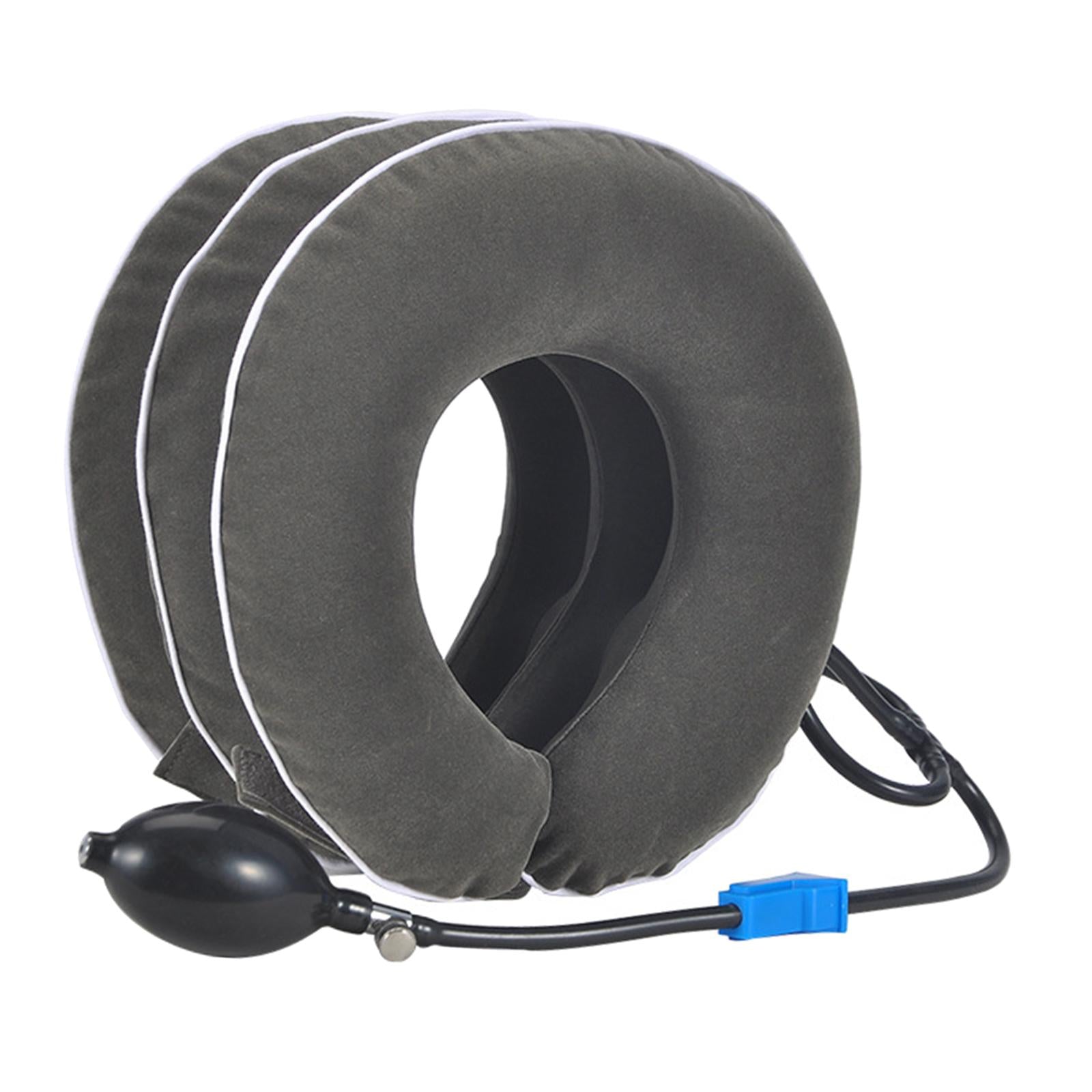 Cervical Vertebra Traction Device Inflatable Metal Ball for Office gray