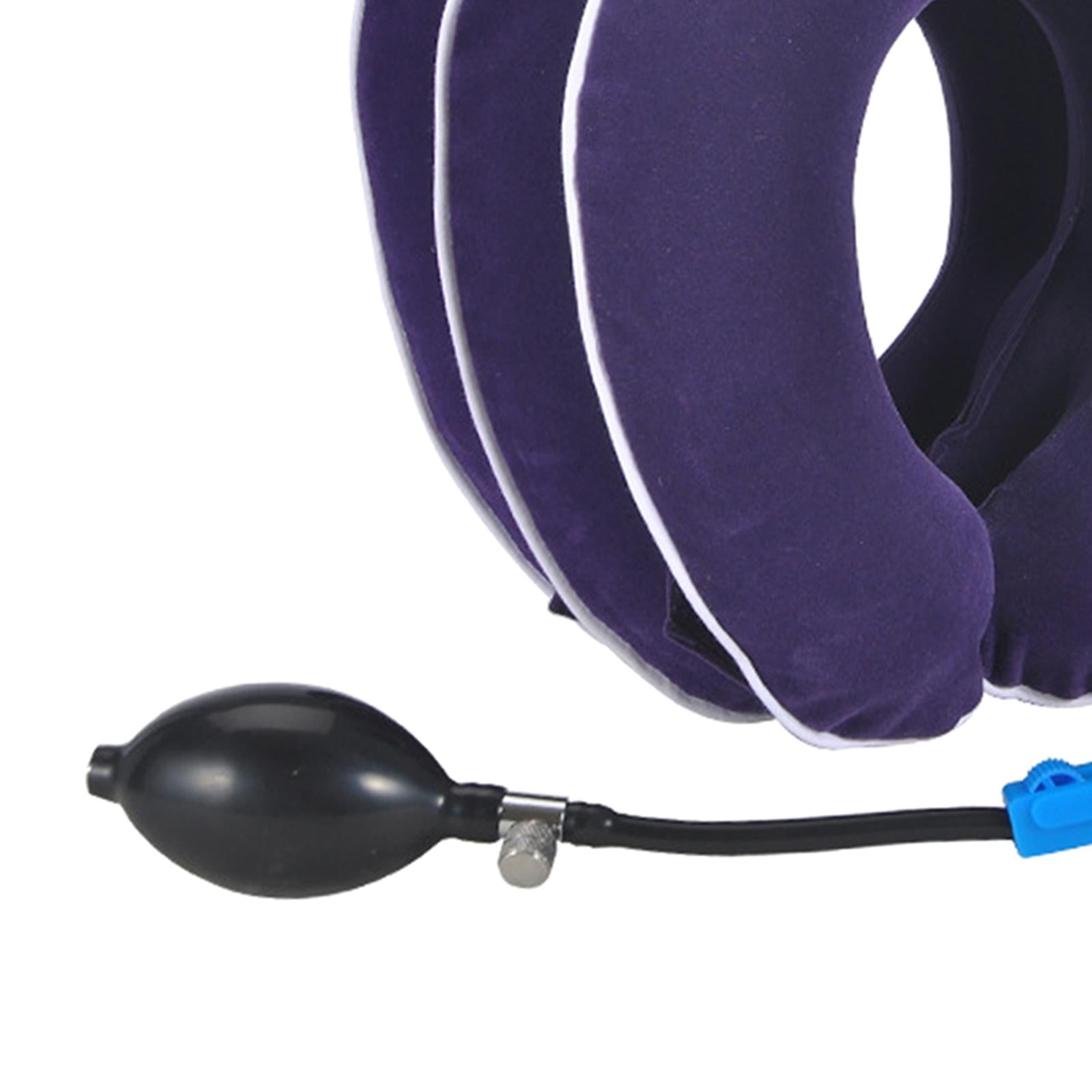 Cervical Vertebra Traction Device Inflatable Metal Ball for Office purple