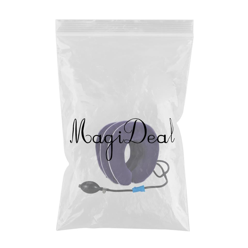 Cervical Vertebra Traction Device Inflatable Metal Ball for Office purple