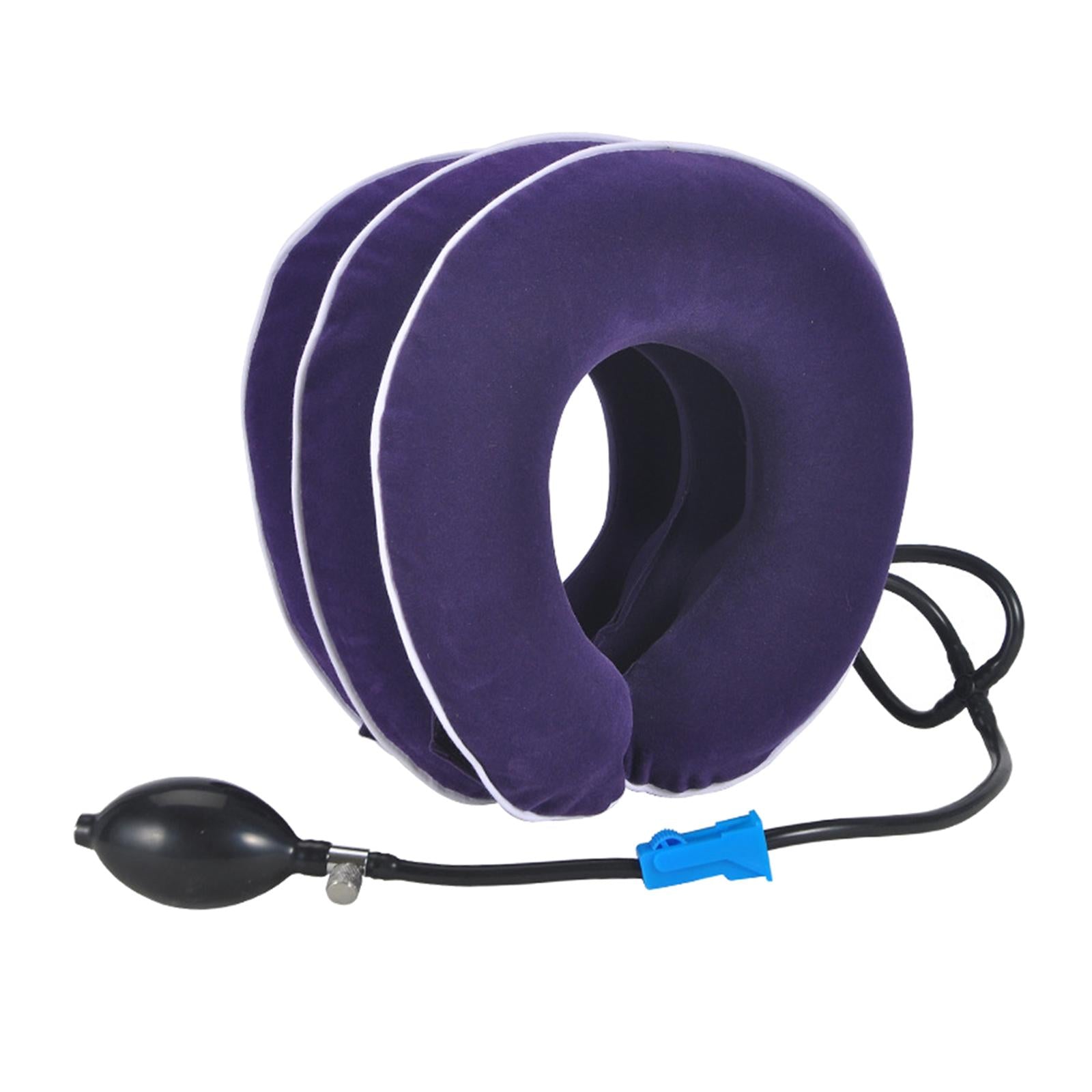 Cervical Vertebra Traction Device Inflatable Metal Ball for Office purple