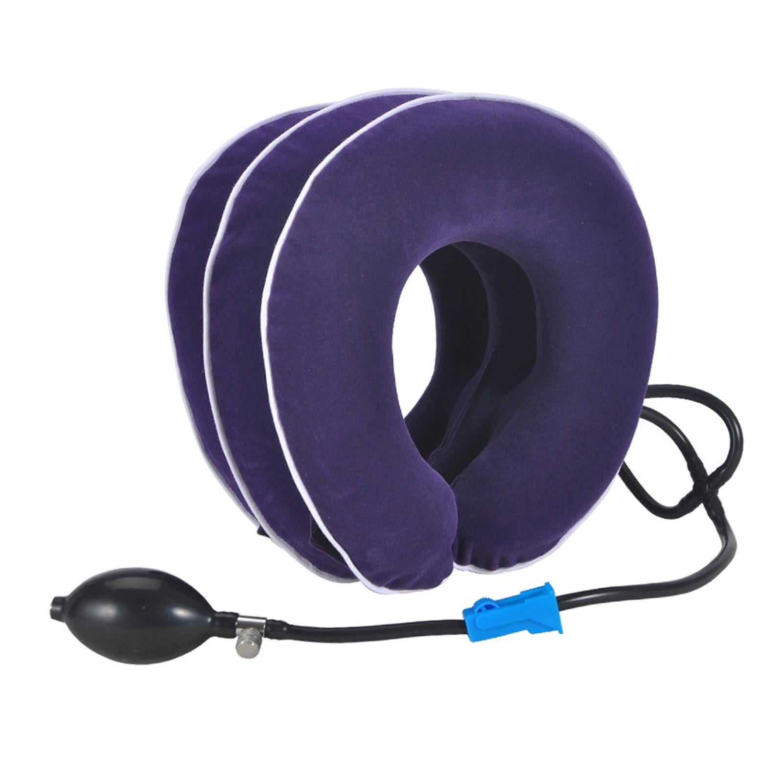 Cervical Vertebra Traction Device Inflatable Metal Ball for Office purple