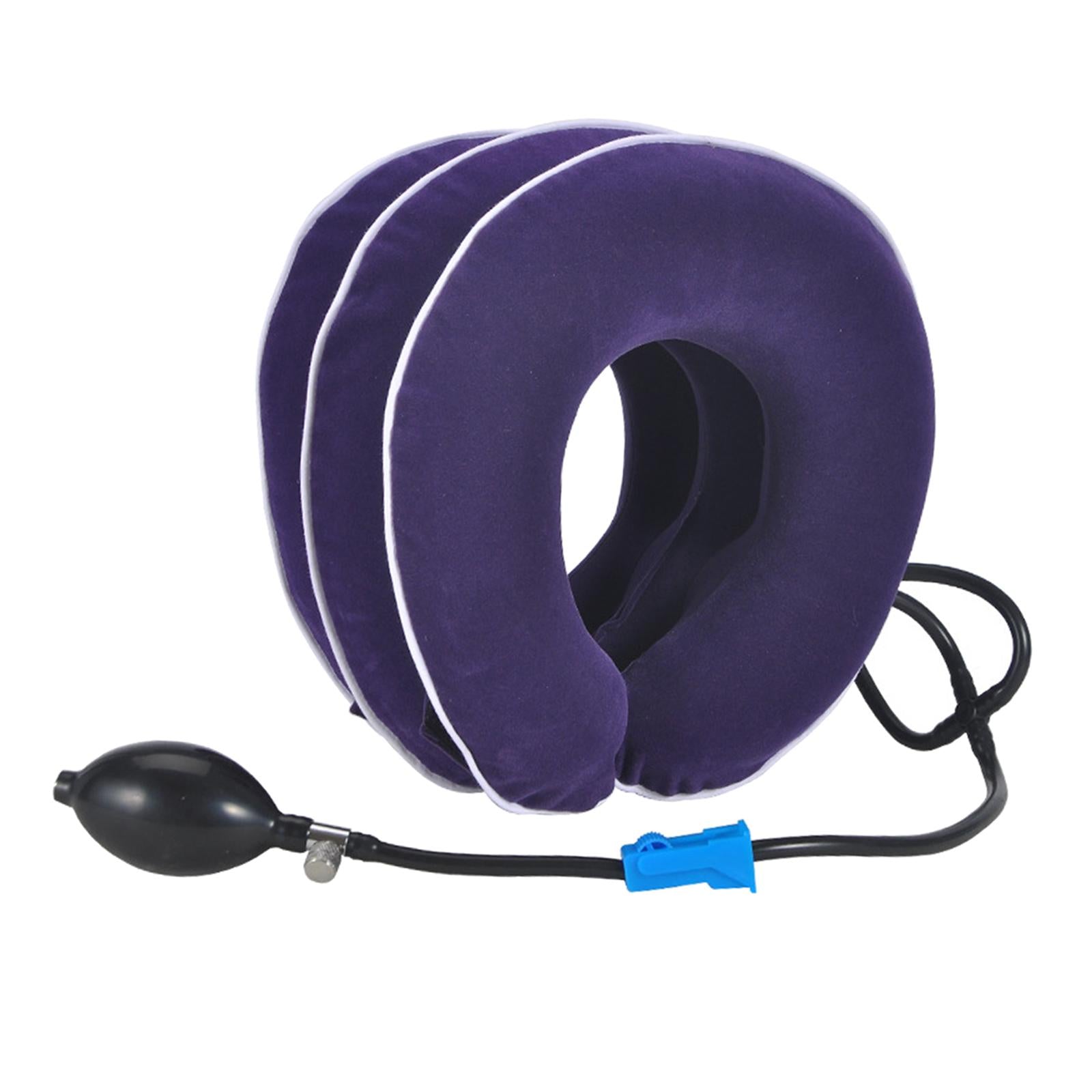 Cervical Vertebra Traction Device Inflatable Metal Ball for Office purple