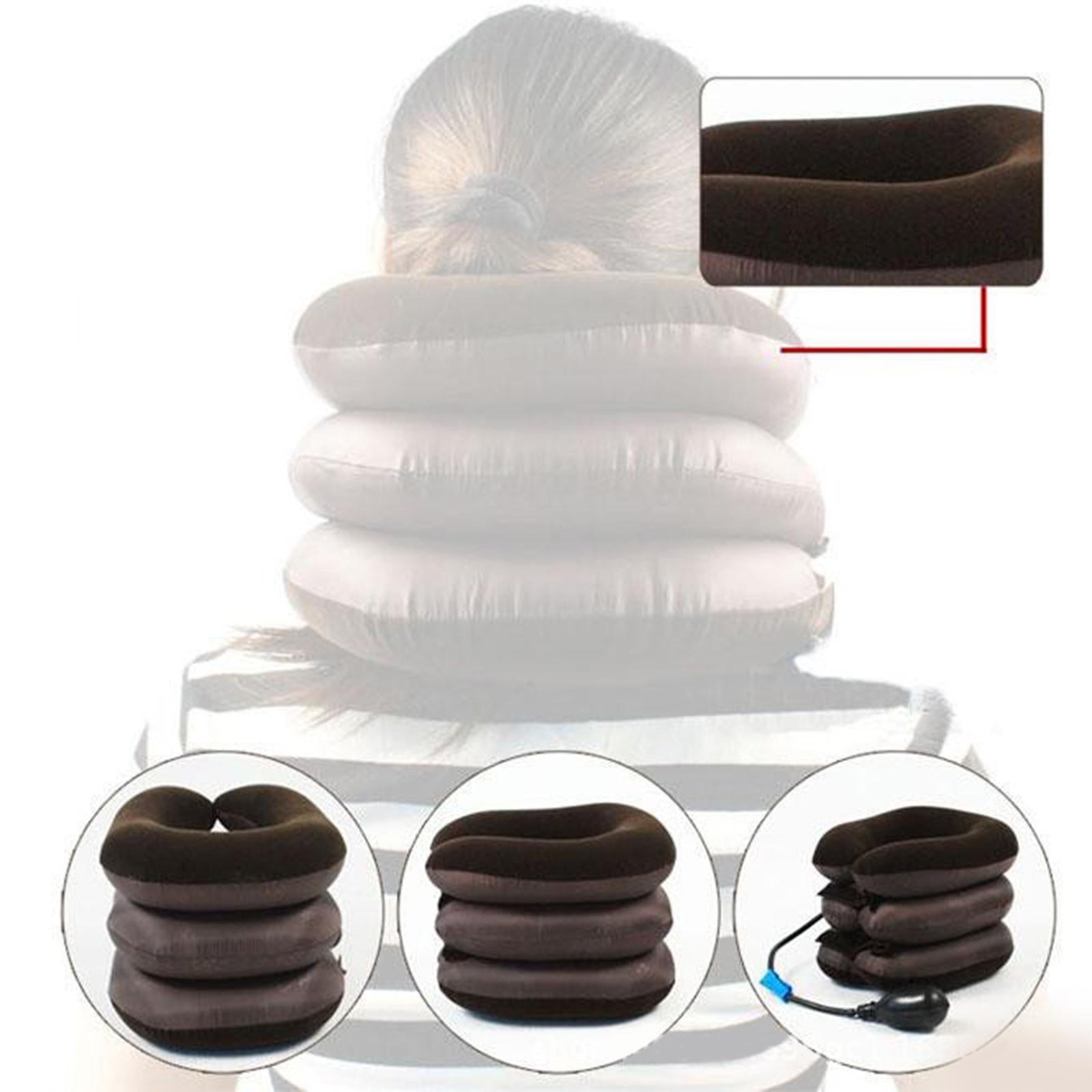 Neck Brace Single Pipe Inflatable Pillow Stretcher Neck Guard for Men coffee