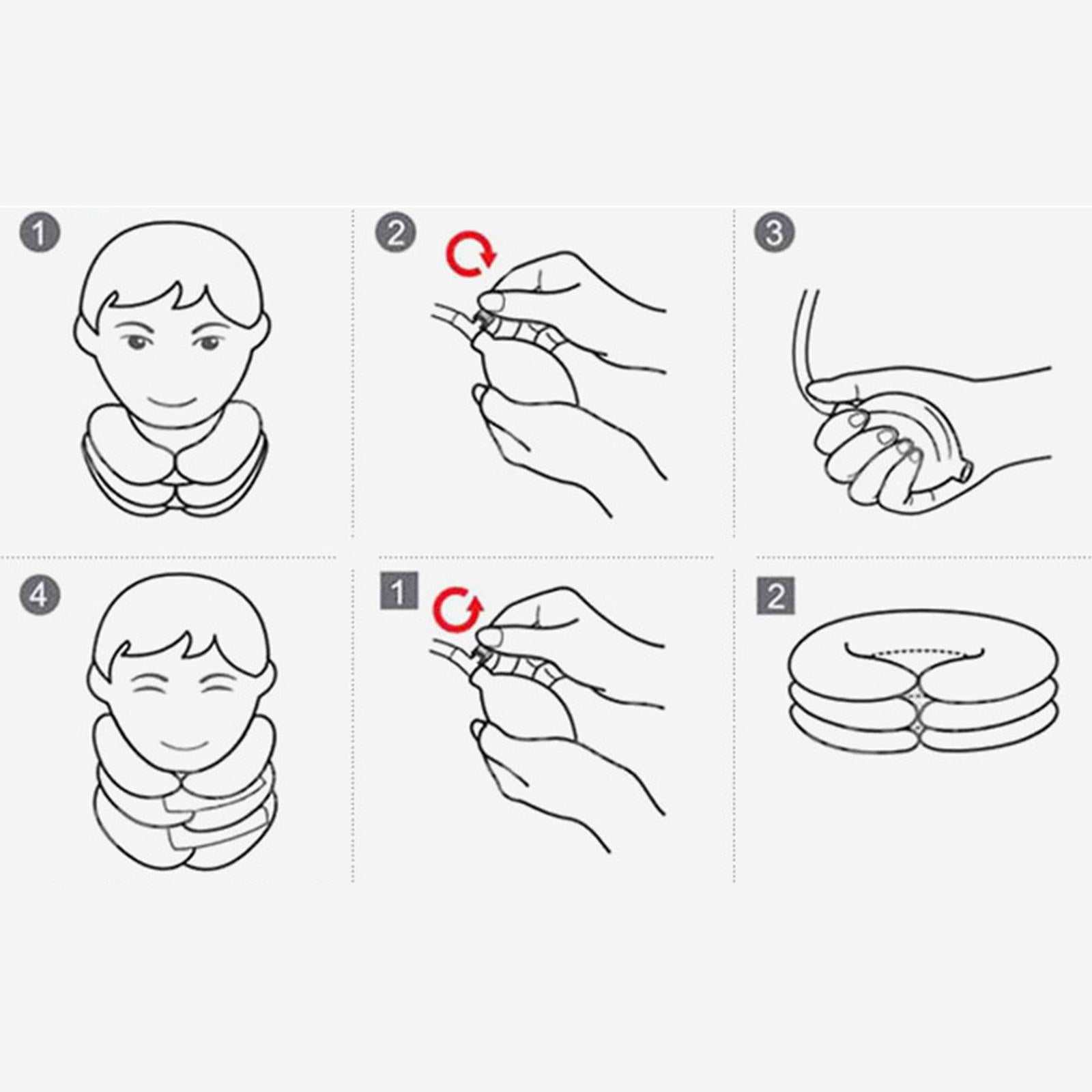Neck Brace Single Pipe Inflatable Pillow Stretcher Neck Guard for Men coffee
