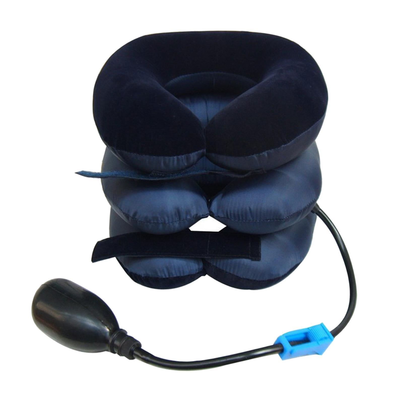 Neck Brace Single Pipe Inflatable Pillow Stretcher Neck Guard for Men blue