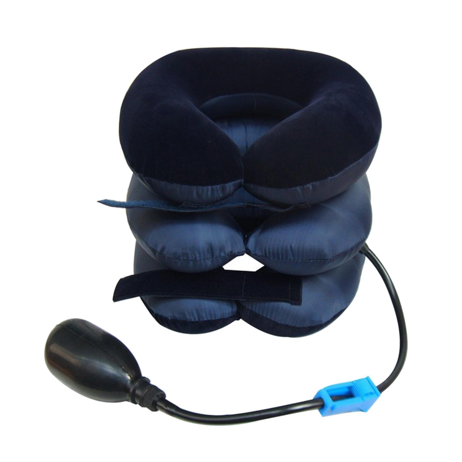 Neck Brace Single Pipe Inflatable Pillow Stretcher Neck Guard for Men blue