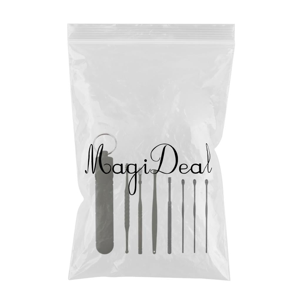7Pcs Ear Wax Removal Tool Stainless Steel Smooth Ear Care Household Black