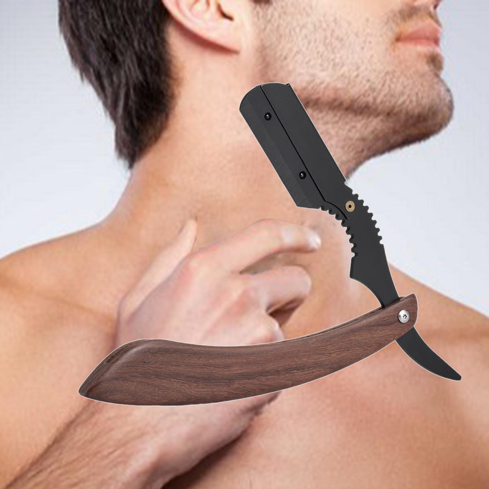 Straight Edge Razor for Man Wood Handle Rust Free Close Shaving Professional