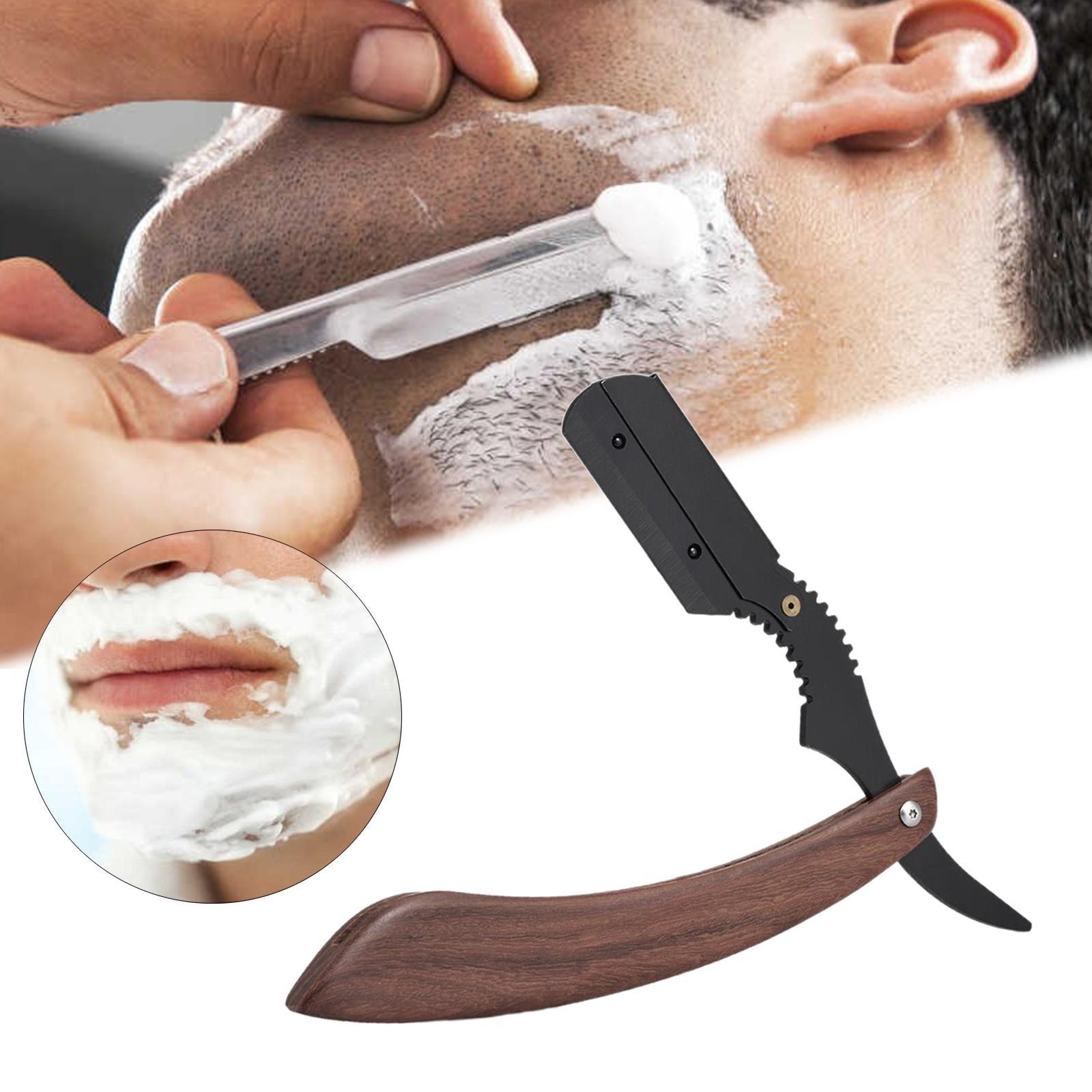 Straight Edge Razor for Man Wood Handle Rust Free Close Shaving Professional