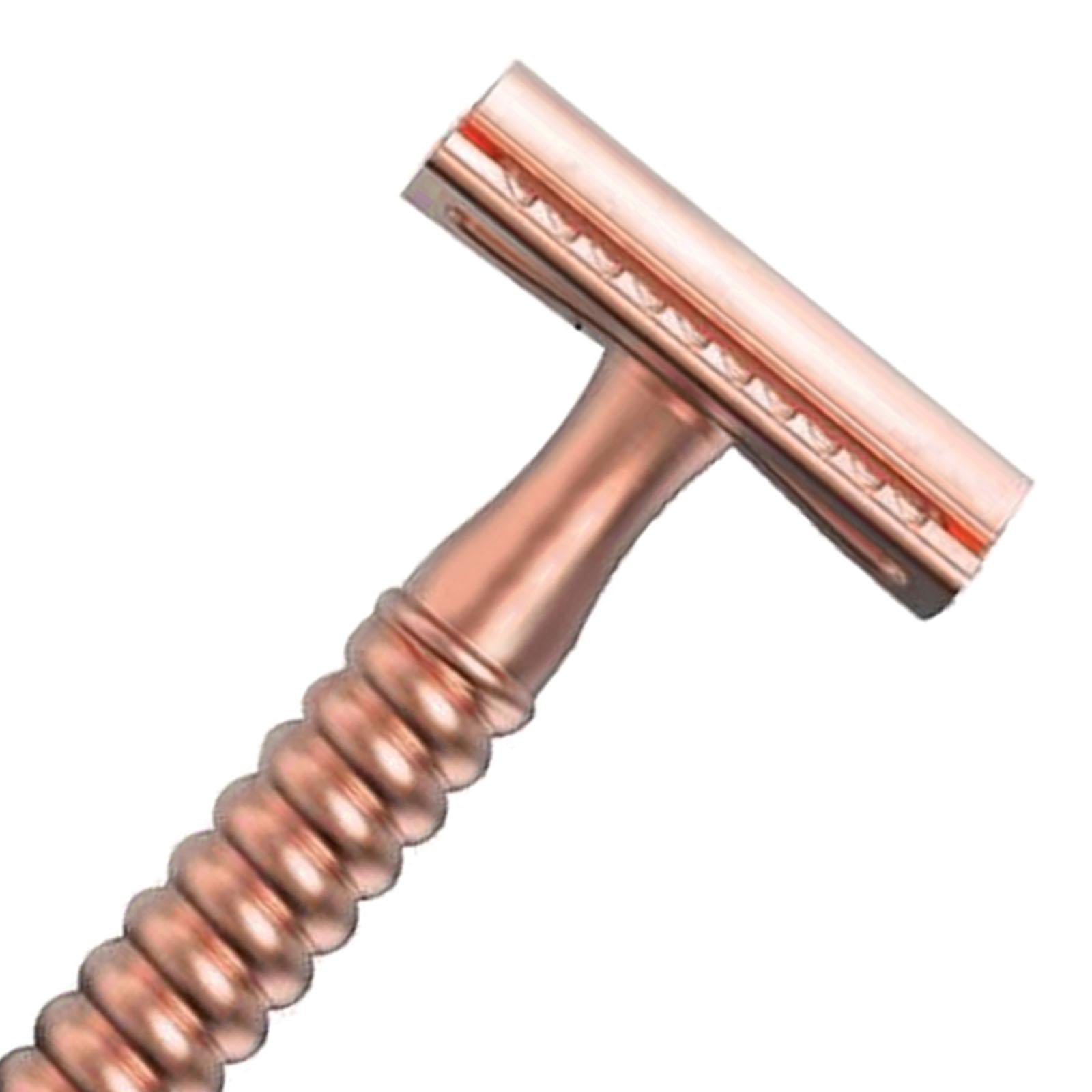 Metal Safety Razor Double Sided Premium One Single Travel Rose Golden