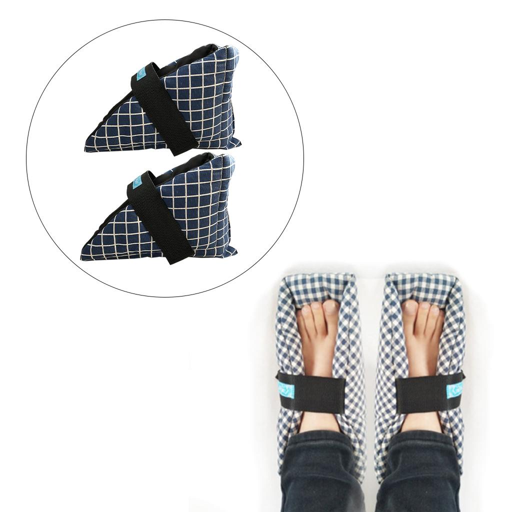 2Pcs Heel Cushion Breathable Soft for Feet Sores Patient blue grid XXL