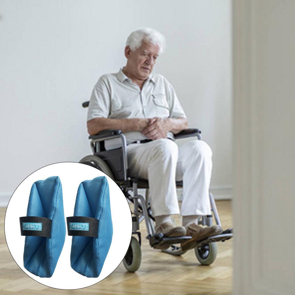 2Pcs Heel Cushion Breathable Soft for Feet Sores Patient blue mesh XXL