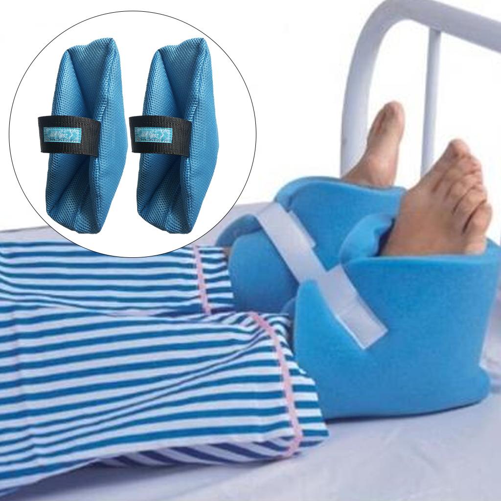 2Pcs Heel Cushion Breathable Soft for Feet Sores Patient blue mesh one size