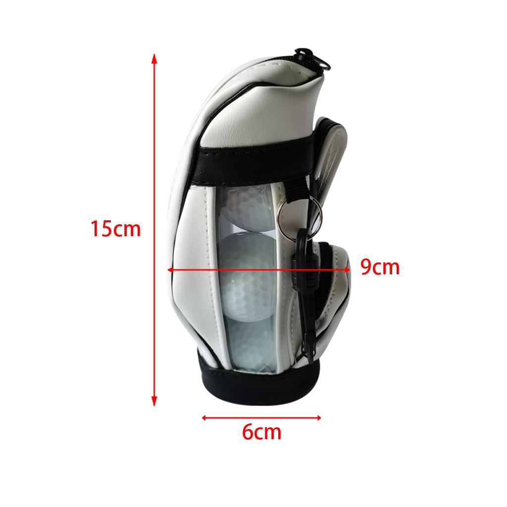 Golf Balls Bag PU Leather Universal for Men Sport Sports Gym Drawstring Bags White 3Pcs Ball