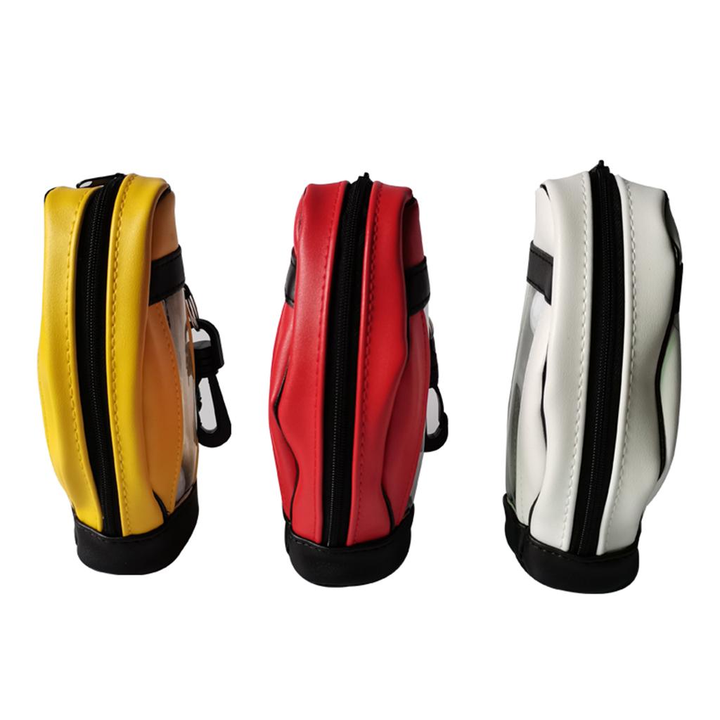 Golf Balls Bag PU Leather Universal for Men Sport Sports Gym Drawstring Bags White 3Pcs Ball