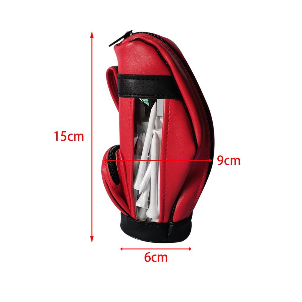 Golf Balls Bag PU Leather Universal for Men Sport Sports Gym Drawstring Bags Red 50Pcs Ball Nail