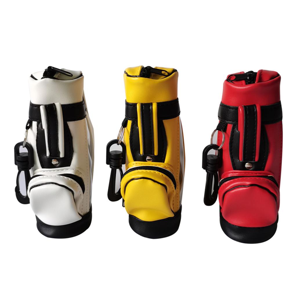Golf Balls Bag PU Leather Universal for Men Sport Sports Gym Drawstring Bags Red 50Pcs Ball Nail